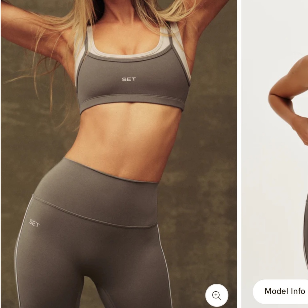SET Active Gray Sports Bra and High-Waist Leggings Set